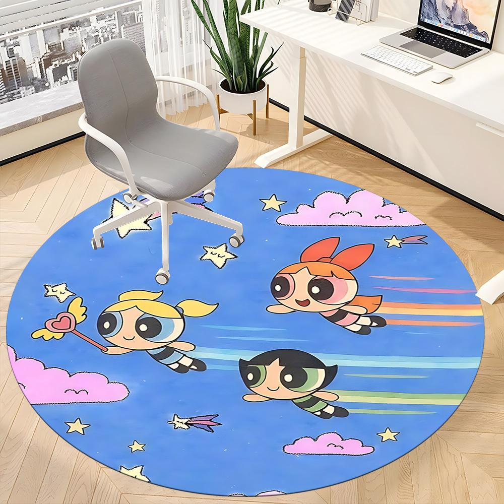 P-Powerpuff Girls Office Round Area Rug, Under Office Chairs Bedroom Living Room Home Decor a1022172
