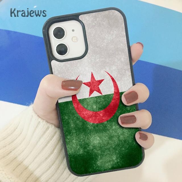 Мягкий чехол для телефона Krajews с флагом Алжирского паспорта для iPhone 14 5 SE 6s 7 8 plus XR XS 11 12 13 pro max Samsung S21 S22ultra