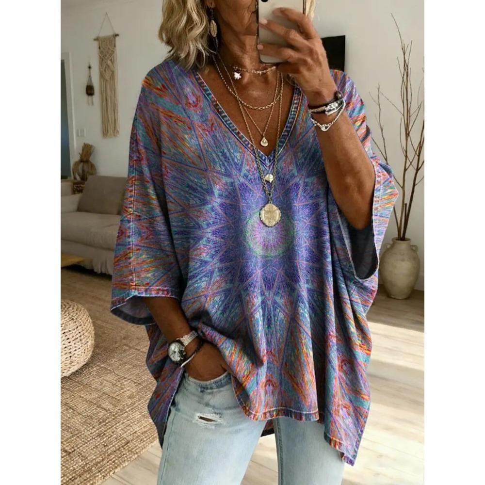 Женская повседневная футболка с принтом пауков на Хэллоуин, V-образный вырез, короткие рукава, свободная, с опущенными плечами, средней длины, больших размеров