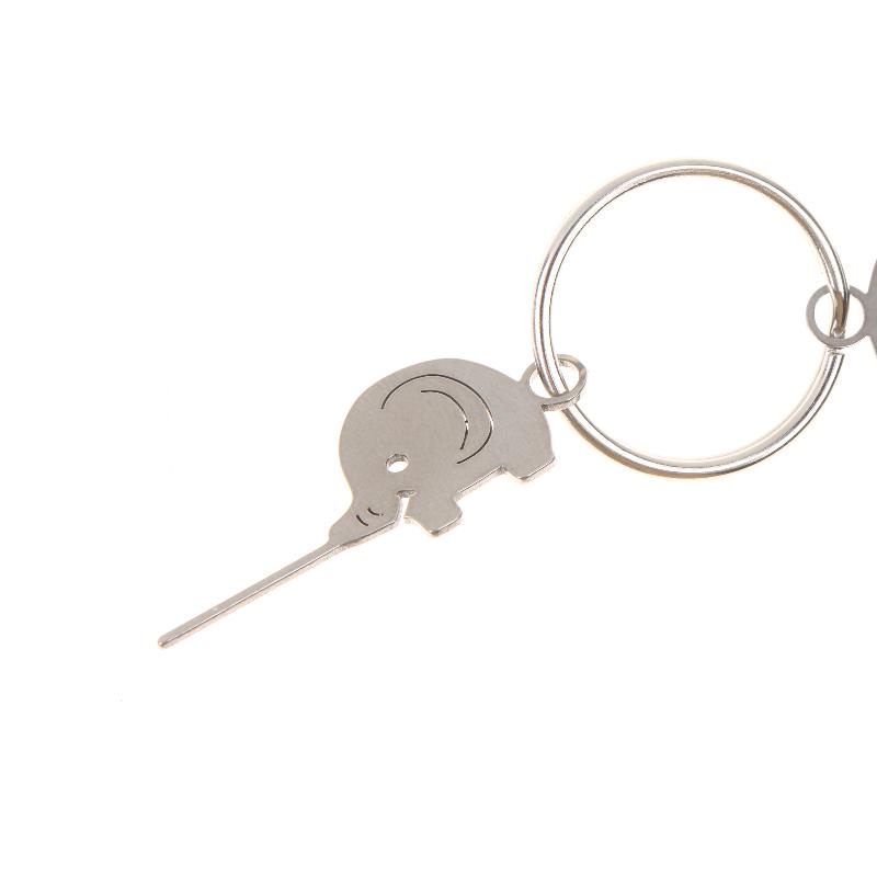 Universal SIM Card Ejector Keychain with Stainless Steel Elephant for Quick Access