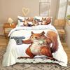 Squirrel Series 3D Digital Printing Three-Piece Bedding Kit Bed Sheet Quilt Cover