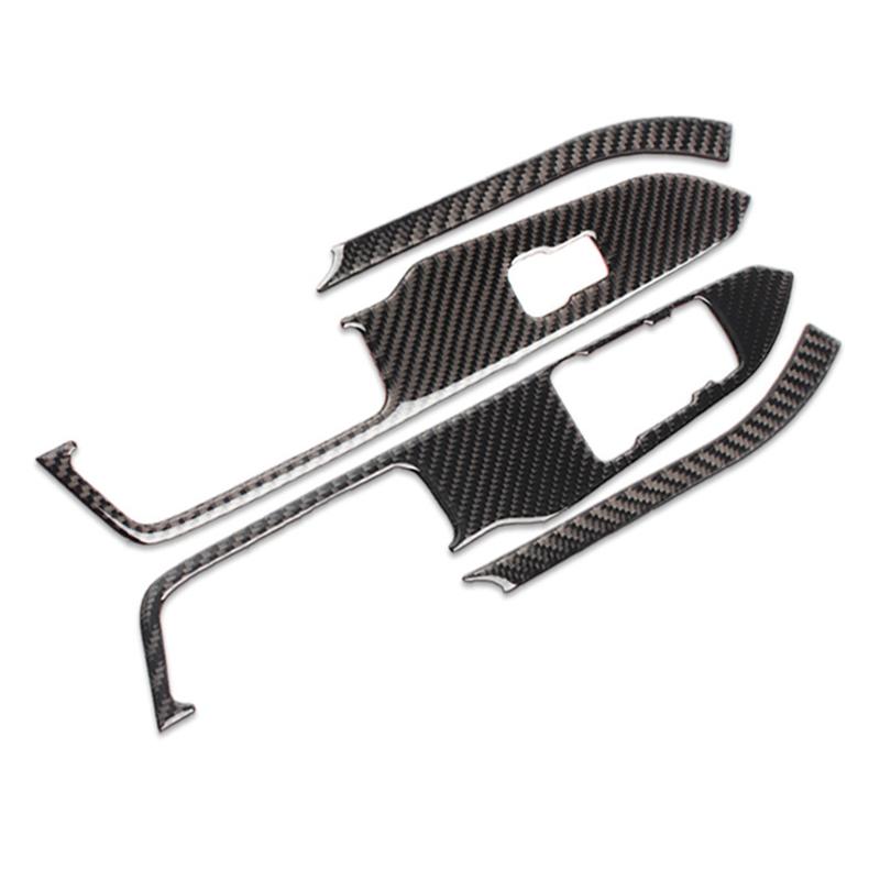 Углеродное волокно, панель управления окном автомобиля, декоративная рамка, крышка для Ford Mustang 2015 2016 2017 2018, Стайлинг автомобиля