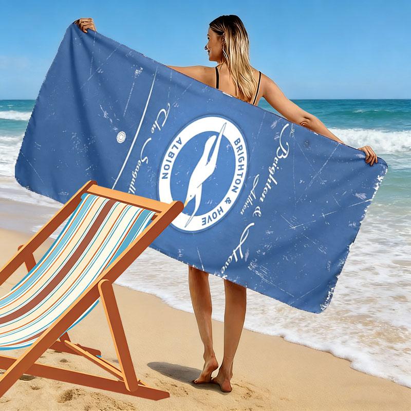 Пляжное полотенце с принтом Brighton & Hove Albion, Большое мягкое быстросохнущее полотенце для пляжа, кемпинга, плавания