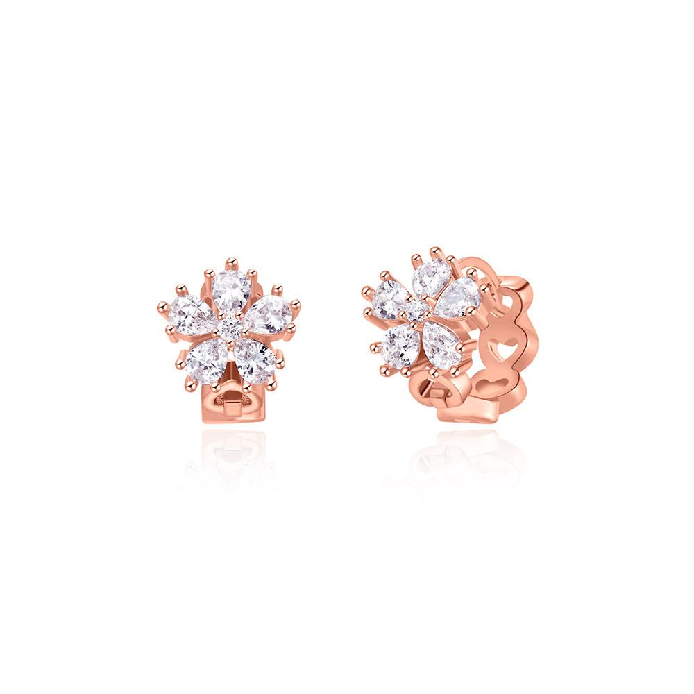 Dieuamour 14K Золотые Серьги-Гвоздики Bello Мини Цветок One-Touch