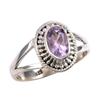 Natural Pink Amethyst Gemstone Handmade 925 Solid Silver Jewelry Ring S.7.5 f5M73
