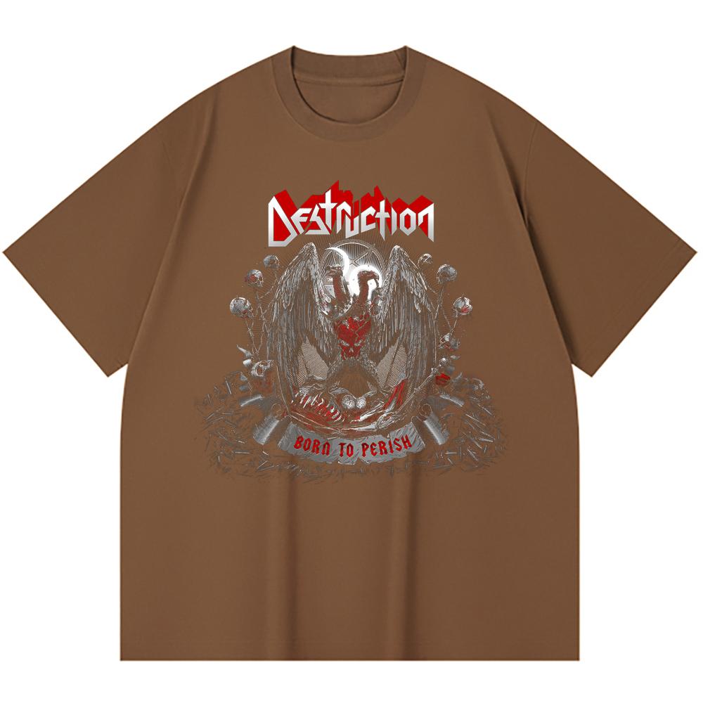 Хлопковая футболка плотностью 230 г/м² 100% Хлопок Heavy Metal Футболка с принтом рок-группы Популярная музыка Унисекс Тяжелая хлопковая футболка