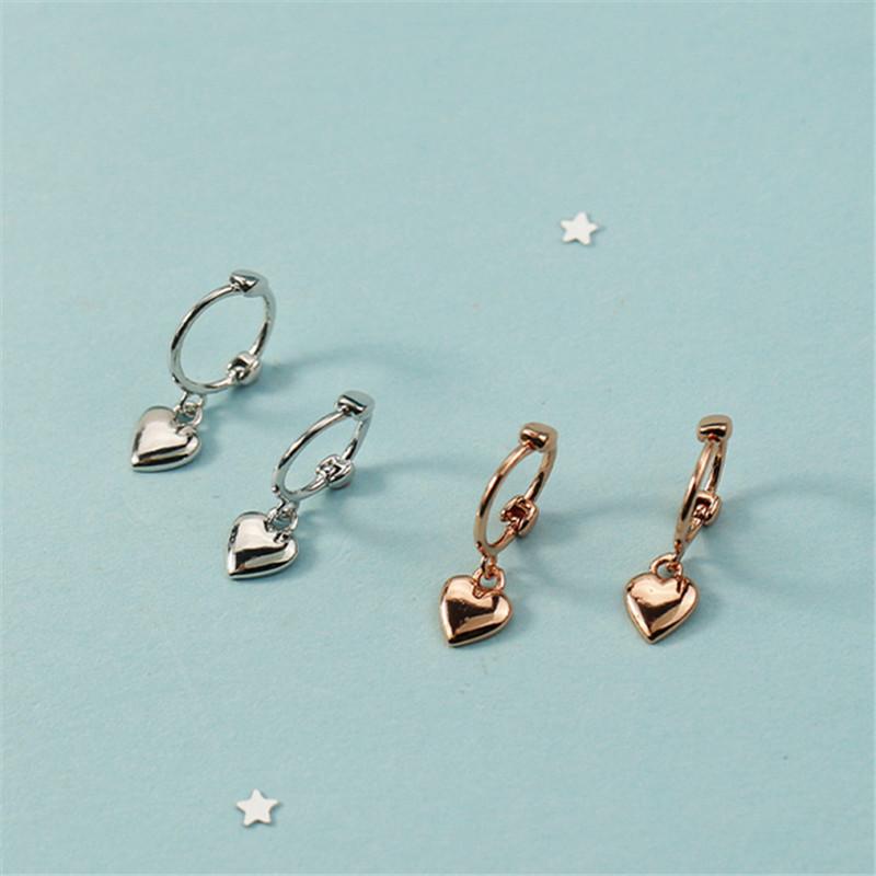 Womens Fashion 925 Sterling Silver Small Heart Earring Drop Earrings For Young Girls Teen Wedding Gift Jewelry Brincos eh1251