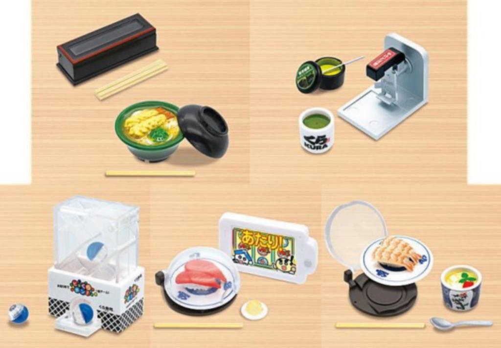Миниатюрная коллекция Kura Sushi x Полный набор из 5 видов, Капсульная игрушка гачапон