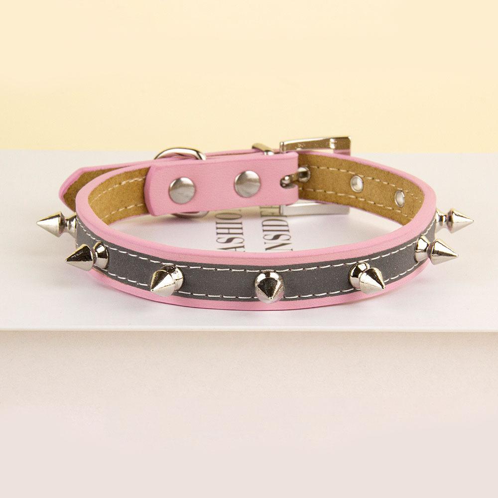 Ошейник для питомца Панк Клепки Взрывной Персонализированная Металлическая Пряжка Регулируемый Универсальный Нашейник для Кошек и Собак Кожаный Ошейник