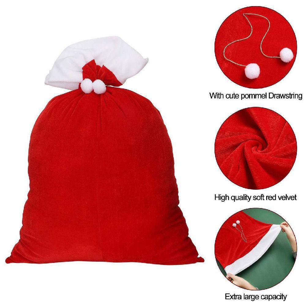 Creative Extra Large Christmas Bag Huge Candy Bag Easy Packaging Plush Storage Pouch  Holiday Gifts