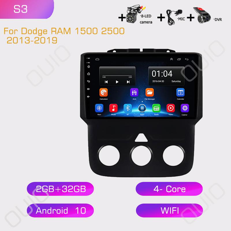 2din 8G+128G Android 10 Автомагнитола Мультимедийный плеер Carplay Auto GPS Нави DSP Для Dodge RAM 1500 2500 2013 2014 2015 2016-2019