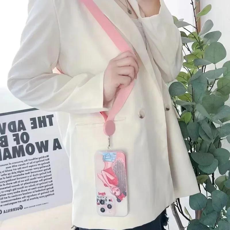 Длинный ремешок-шнурок через плечо для телефона с регулируемым ремешком на шею, широкий тканевый ремешок на шею, веревка для подвешивания, предотвращающая потерю телефона