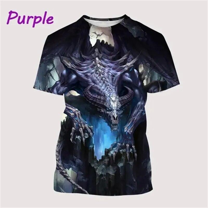 Dragon 3d Printing Men's T-shirts Street Hip-hop Funny Fashion Cool Top Casual Fashion Trend Personality Trendy Unisex Tees Tops