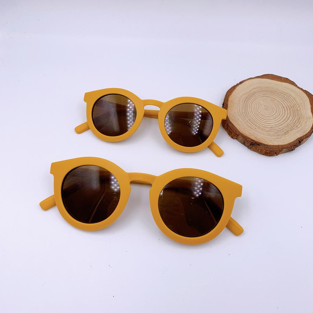 Parent-Child Fashion Matte Frame Versatile Retro Street Shot Glasses Children'S Big Face Round Adult Sunglasses Sunglasses