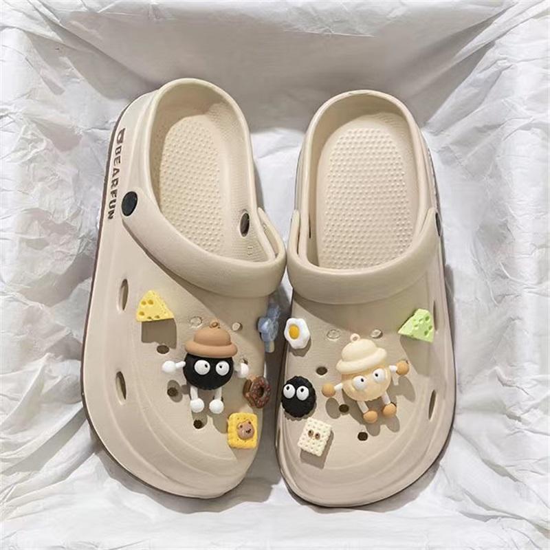 Обувь Hole Shoes, женская летняя верхняя одежда, сандалии Eva на толстой подошве, нескользящие дезодорирующие пляжные тапочки для женщин