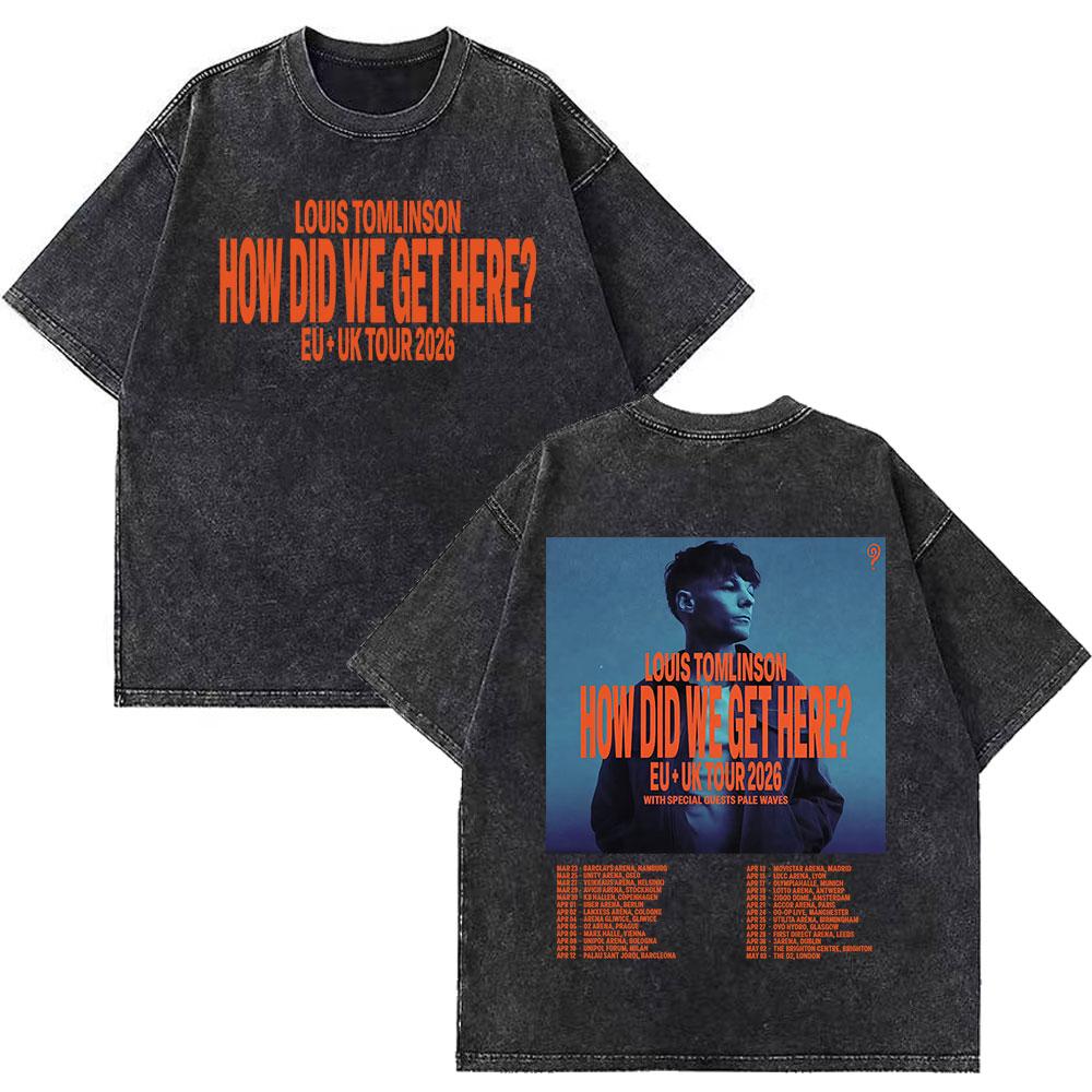 Louis Tomlinson Lemonade A Little Taste Is All You Need New Album Print T Shirt Unisex Women Fashion Vintage Washed Loose Tee