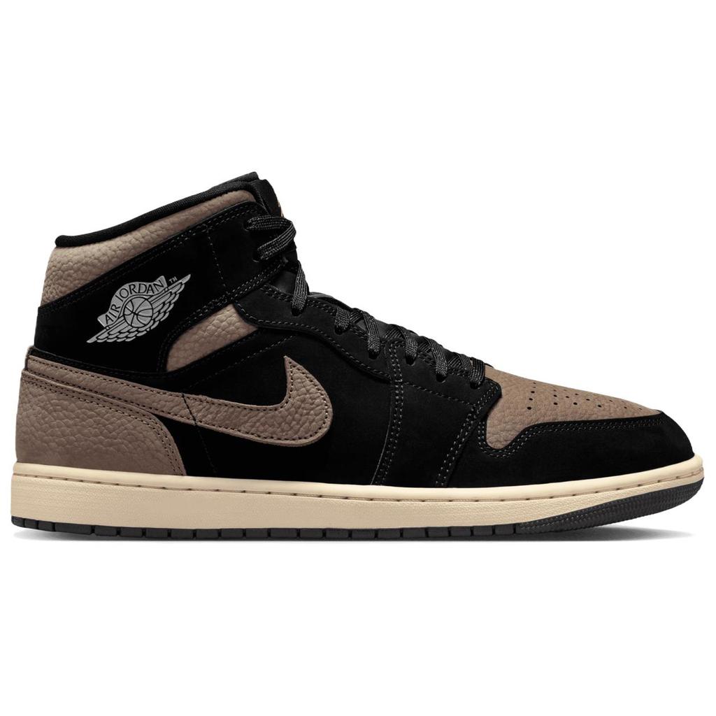 Air Jordan 1 Mid SE Мужские Черный Светлый Дикий Манго Оливково-Серый IB7110-002