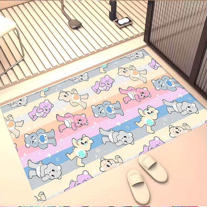 Care Bears Print Rug, Washable Floor Carpet, For Entryway Dorm Laundry Room Office Study, Home Decor Birthday Christmas Gift