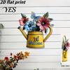 Three Dimensional Wall Ornaments Rustic Metal Watering Can Art, Flower Butterfly Welcome Sign, Farmhouse Outdoor Hanging Sign Iron Decor for