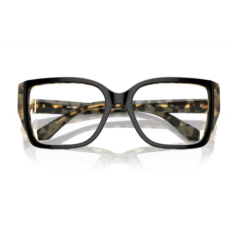 MICHAEL KORS Temple Logo Metal Acetyl Rectangular Optical Frame Men's Black Black 52