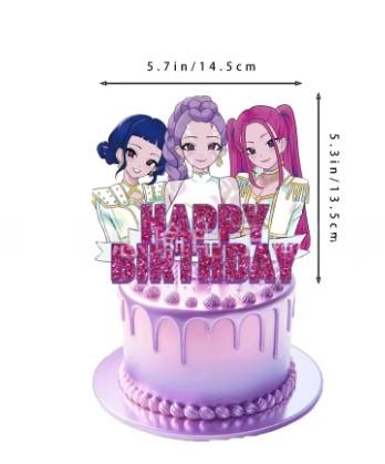 Новая горячая K-POP Охота на ведьм Тема дня рождения Вечеринка Украшение для торта на день рождения Подходит для дней рождения девочек Подарки