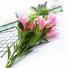 Garden 6 Heads Floral Real Looking Wedding Artificial Flower Faux Lilies Bouquet Branch Fake Plant