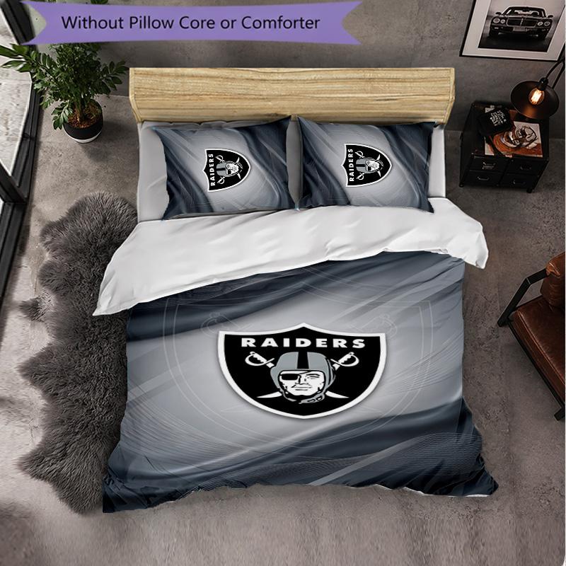 Las Vegas Raiders Pattern Microfiber 3Pcs Bedding Set Decor Duvet Cover Set For Bedroom Home Use