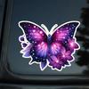 2pc Vibrant Purple Butterfly and Floral Decal, 5.12''x4.13'' Vinyl Self-Adhesive Sticker for Car, Truck, Motorcycle, Laptop - Animal Themed Design,