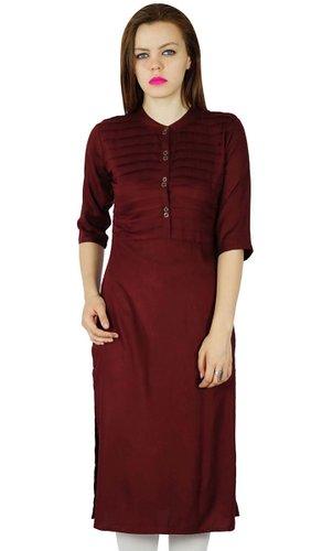 Bimba Женская летняя туника из искусственного шелка на заказ Kurta Kurti с коротким рукавом, длинная блузка в индийском стиле