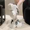 Модные новые женские кроссовки осень-весна на толстой подошве со шнуровкой на платформе, спортивная обувь для женщин, туфли на толстом каблуке высотой 9,5 см, женские кроссовки на танкетке
