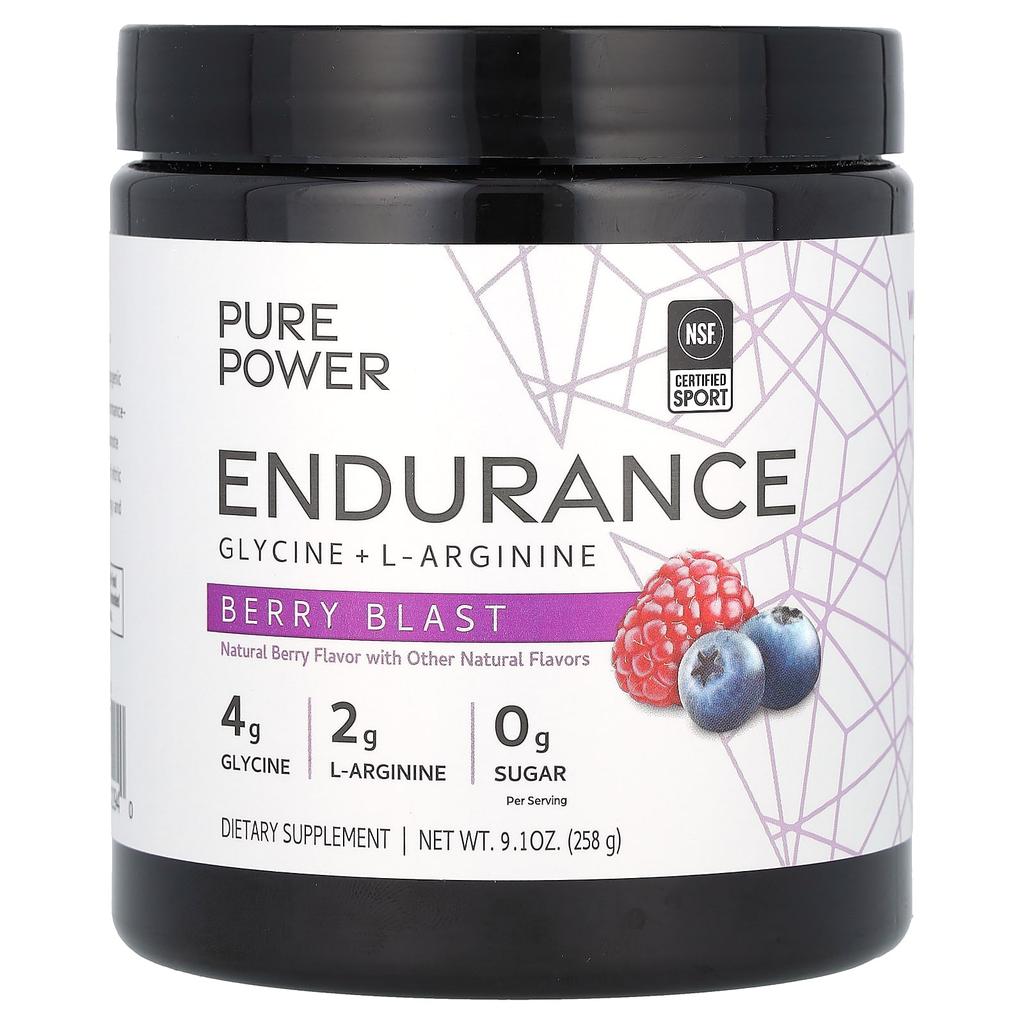 Dr. Mercola, Pure Ingredients, Endurance, Glycine + L-Arginine, Berry Blast, 9.1 oz (258 g)