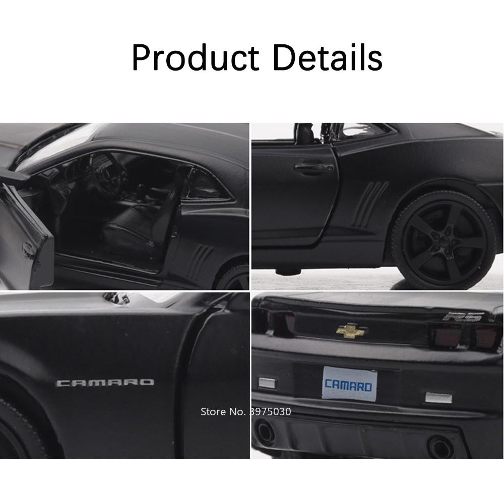 AABJY1 1/36 Chevrolet Camaro Игрушечные Машинки Модель из Сплава Литье под Давлением Колесо Откатывание Резиновые Шины Машина 2 Двери Открываются Автомобиль Декорация Подарки для Мальчика