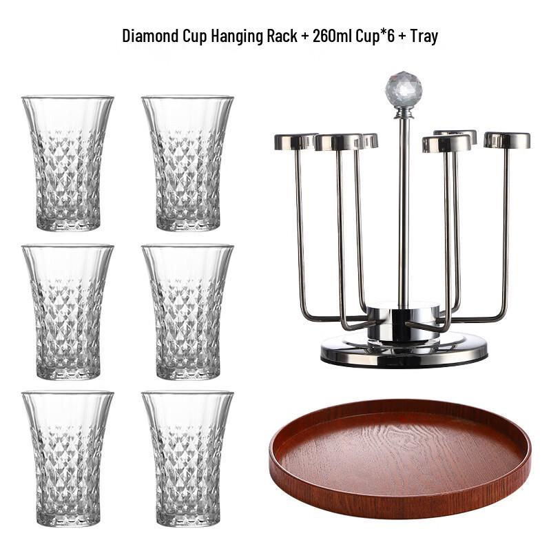 Набор стаканов для напитков Hanton Crystal Glass с подставкой