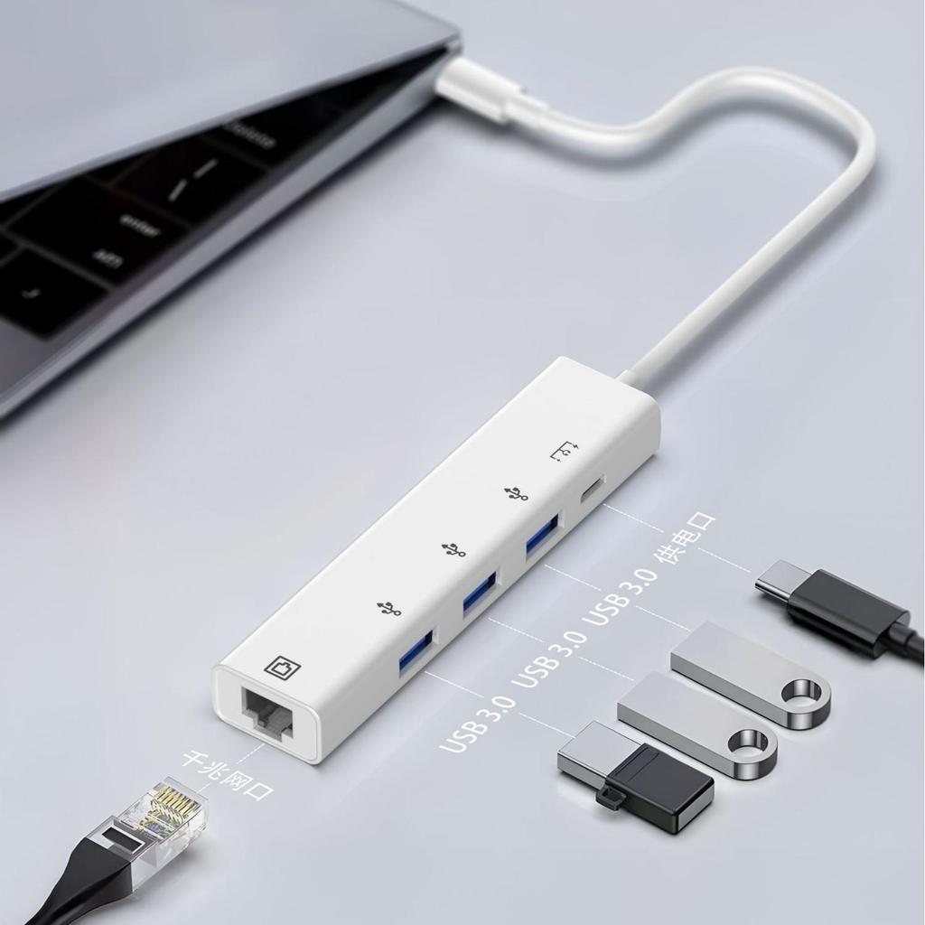 Конвертер RJ45 Type-C в сетевой порт 100 Мбит/с: 5-в-1 док-станция для расширения ноутбука