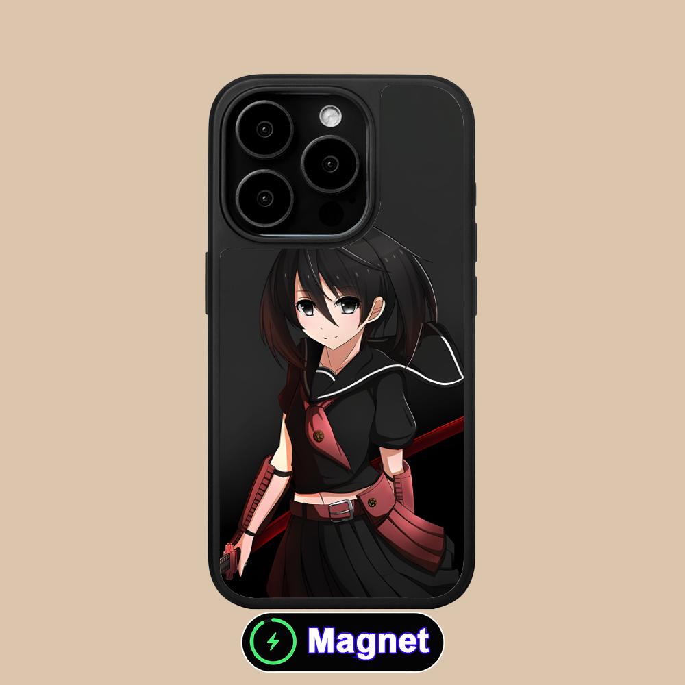 Матовая поверхность Akame Kurome Чехол для мобильного телефона Magsafe для iPhone 17 16 15 14 13 12 11 Air Pro Max Plus Цветной чехол