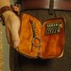 Men's Vegetable-Tanned Leather Multi-Functional Key & Card Holder with Zipper