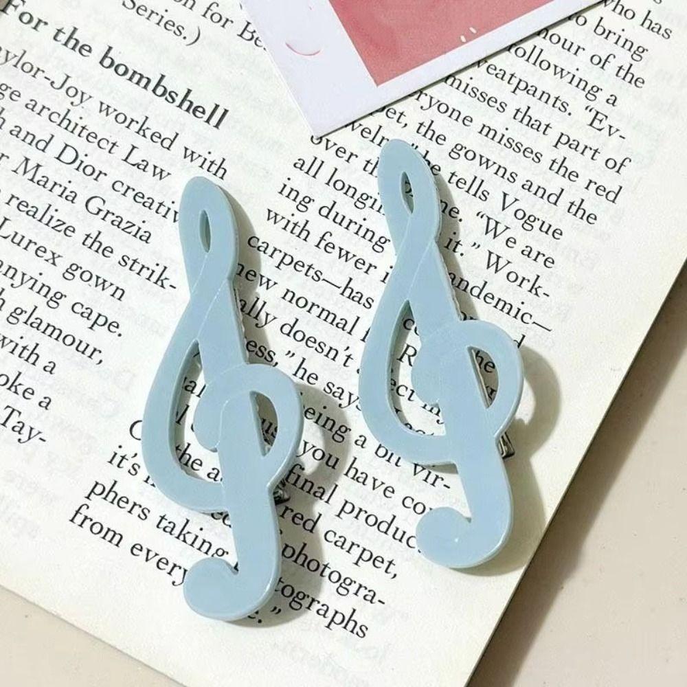 Y2K Duckbill Alligator Clip Music Note Side Clip Hair Accessories Music Note Hair Clip  Women