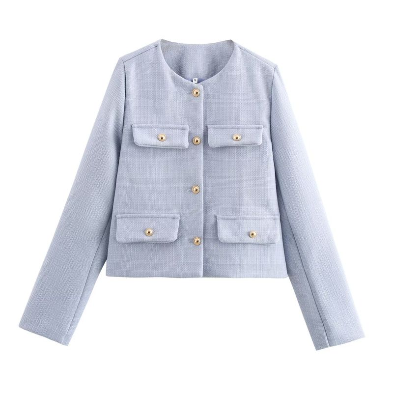 ZA Осень и зима Новая женская одежда ZR Модный стиль Модный откидной короткий костюм Верхняя одежда 3046278 800