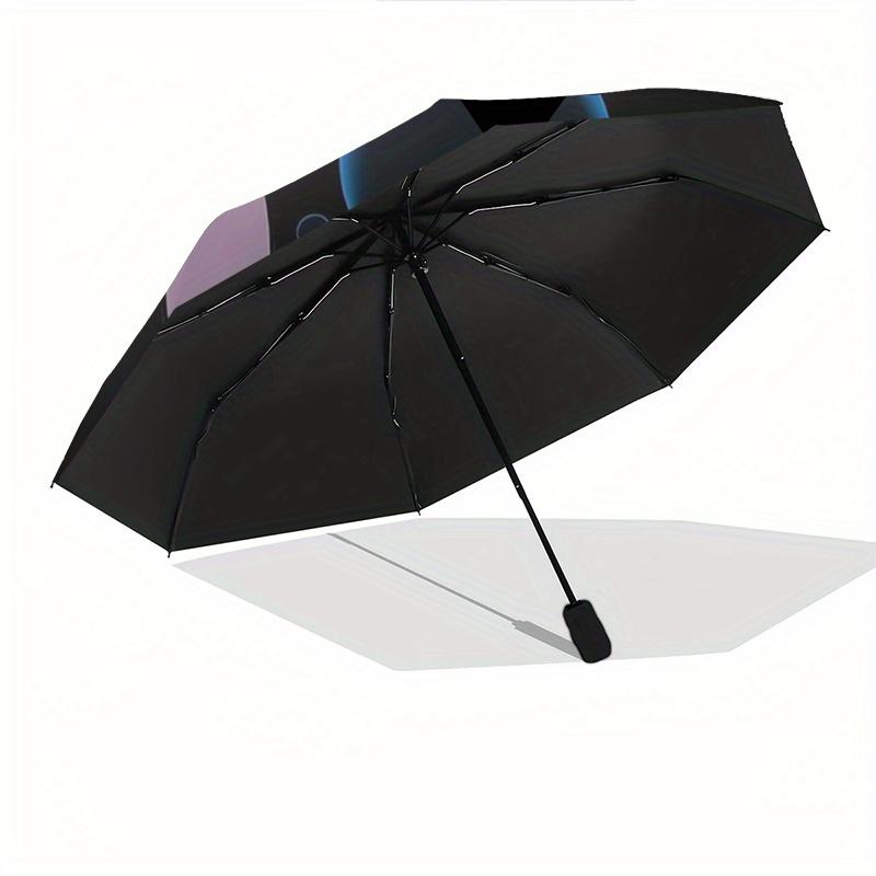 Stitch,Bubbles Automatic Folding Umbrella Simple 8 Rib Design, Bright Cartoon Pattern, Durable Iron Frame, Suitable For Travel, Outdoor, B