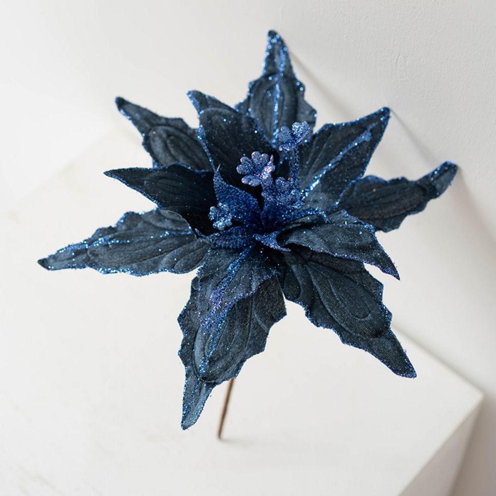 Handmade Simulated Christmas Flower Flower Head Xmas Tree Ornaments New Year Gift