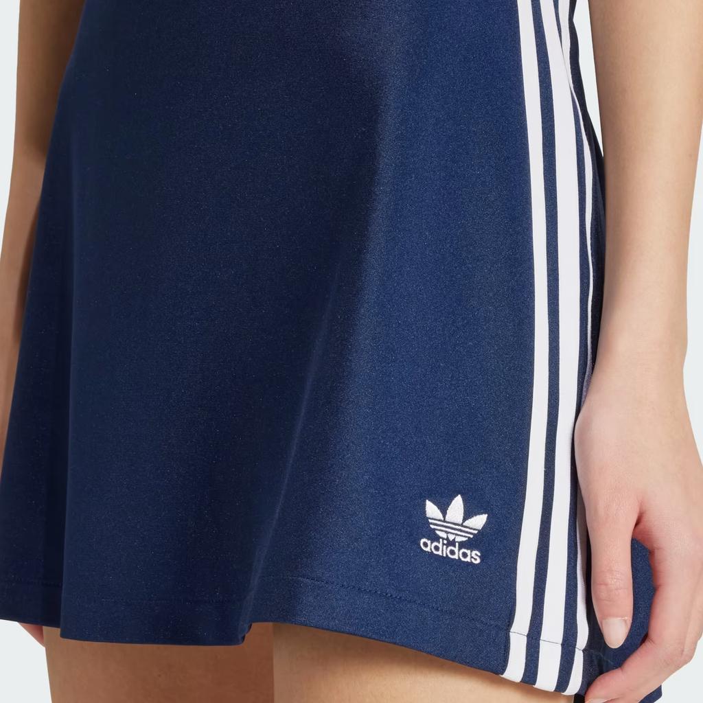 Adidas Оригинальная юбка-карандаш с полосатым логотипом, с высокой посадкой, повседневная, женская, синяя, JD0283