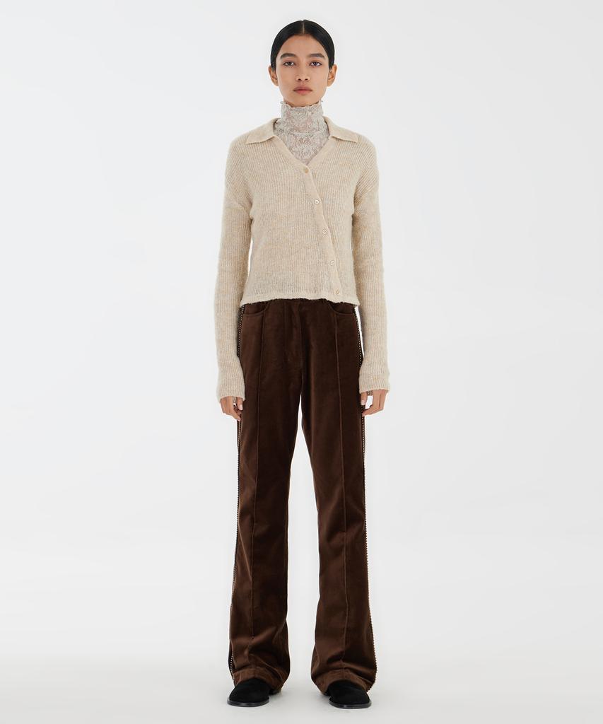 YOUTH Asymmetric Knit Shirt - Melange Ivory