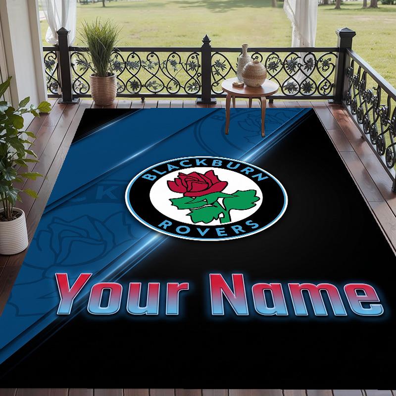 Custom Text Printed Rug Blackburn Rovers Football Non Slip Floor Carpet For Home Room Decor