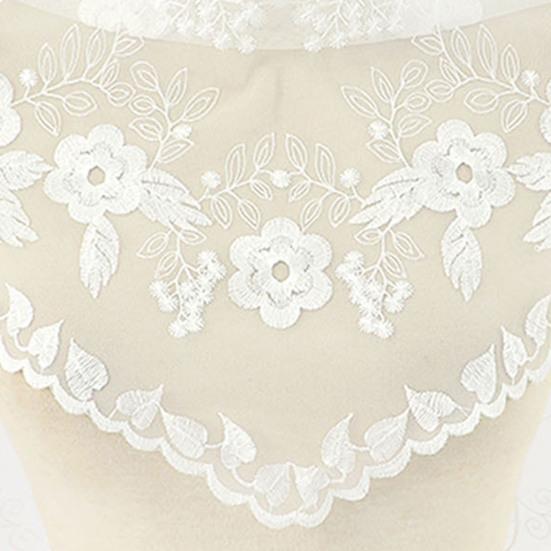 Triangle Scarf Lace Satin Shawl Scarf Hollow Embroidery Flower Pattern Beach Sun Protection Shawl Women