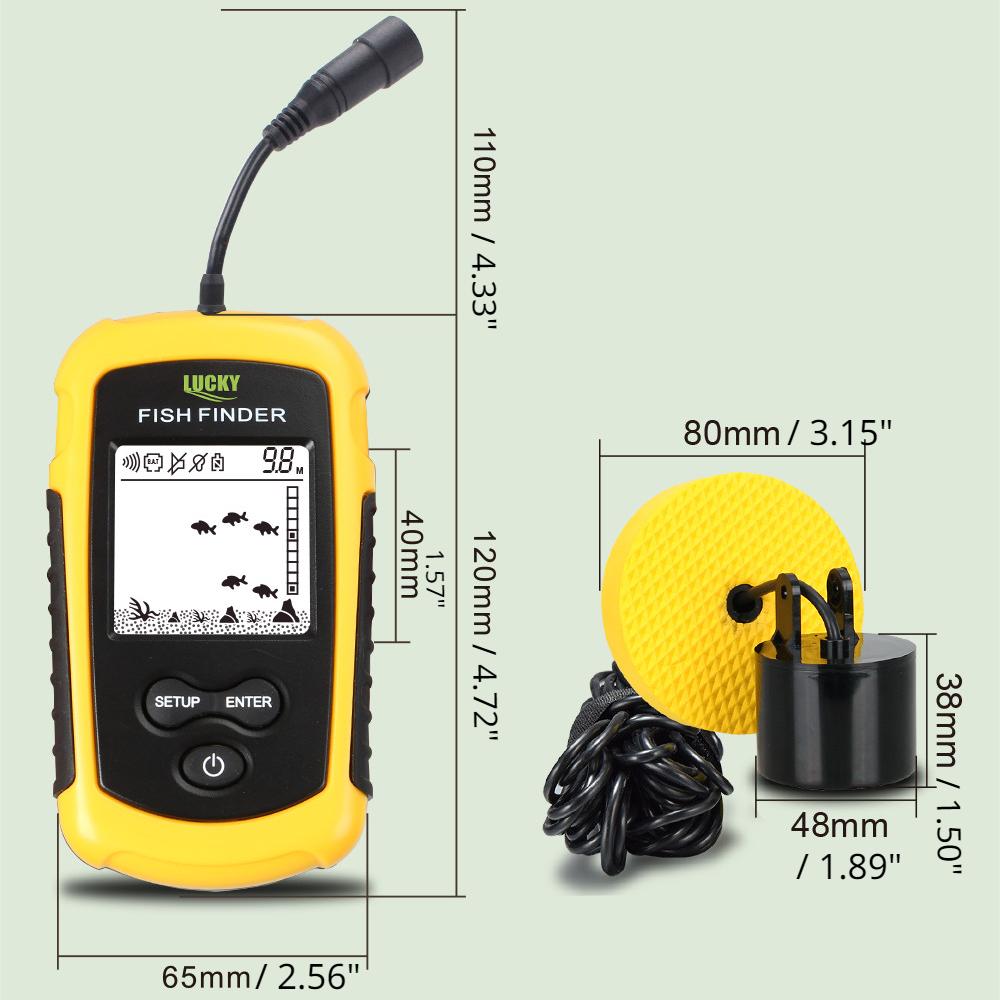 Портативный эхолот, глубина воды, температура, эхолот с проводным эхолотом, датчик, эхолоты