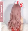 RyuuCos Lolita Long Plunging Pink Curly Light Wisteria Heat School Cultural Festival Wig, Hair, Curly, Bangs, Wig, Hair, Pink, Cosplay, Resistant,