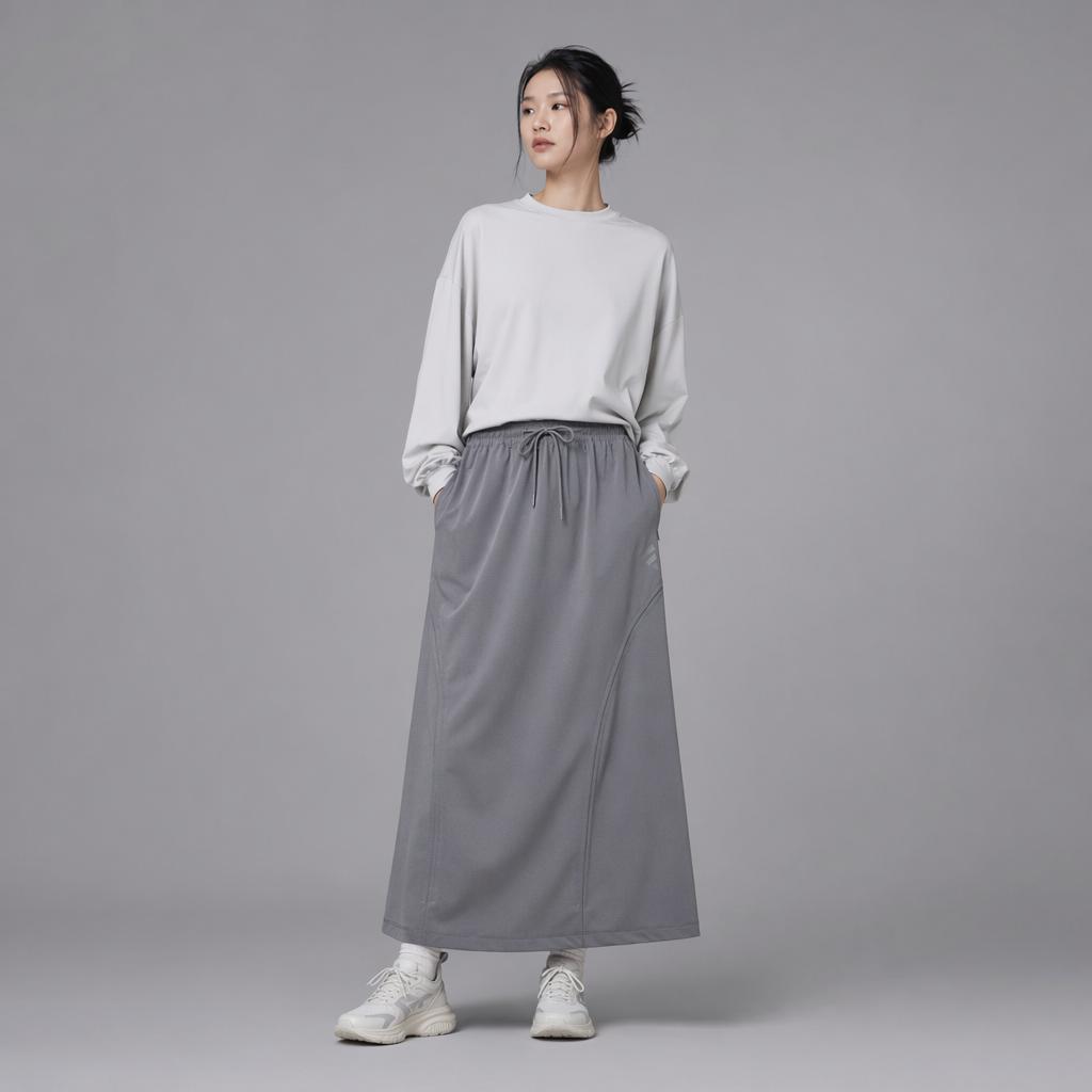 adidas FOS WV Однотонная Эластичная Талия Шнурок Повседневная Длинная Юбка Женские юбки KW5720