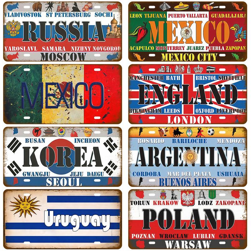 Retro Metal Sign Wall Art Mural Aesthetic Room Home Decor Items Poster Vintage Metal Plate Garage Decoration Tin Sign Plates Bar