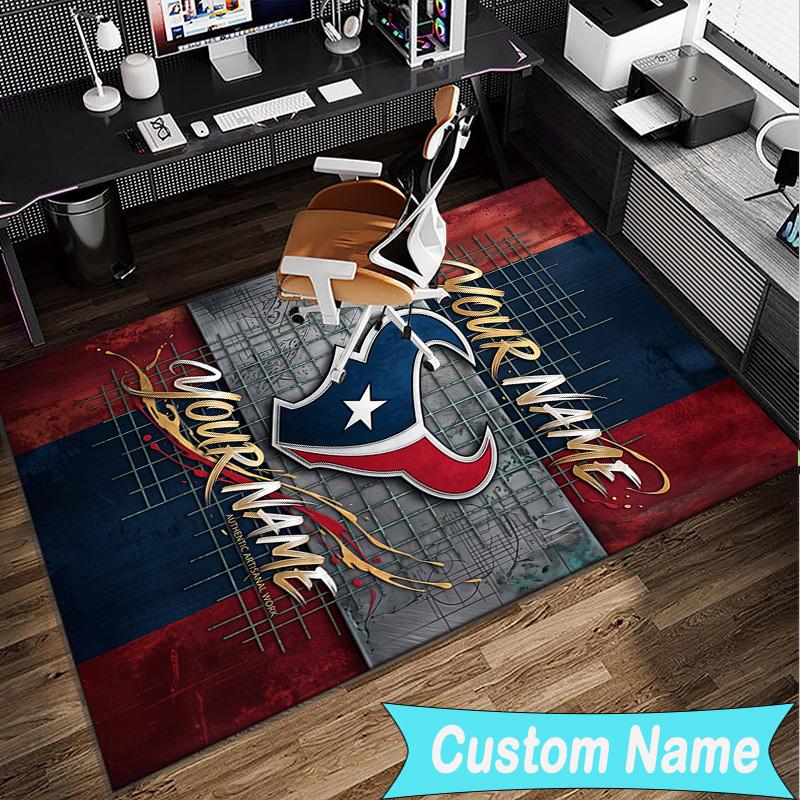 Custom Name Rug Texans basketball Area Rug Suitable for Indoor And Outdoor,Carpets for Homes, Offices,Living Rooms,Home Decor,Christmas Gift