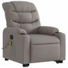 Electric Massage Recliner with Rising Function Taupe Fabric